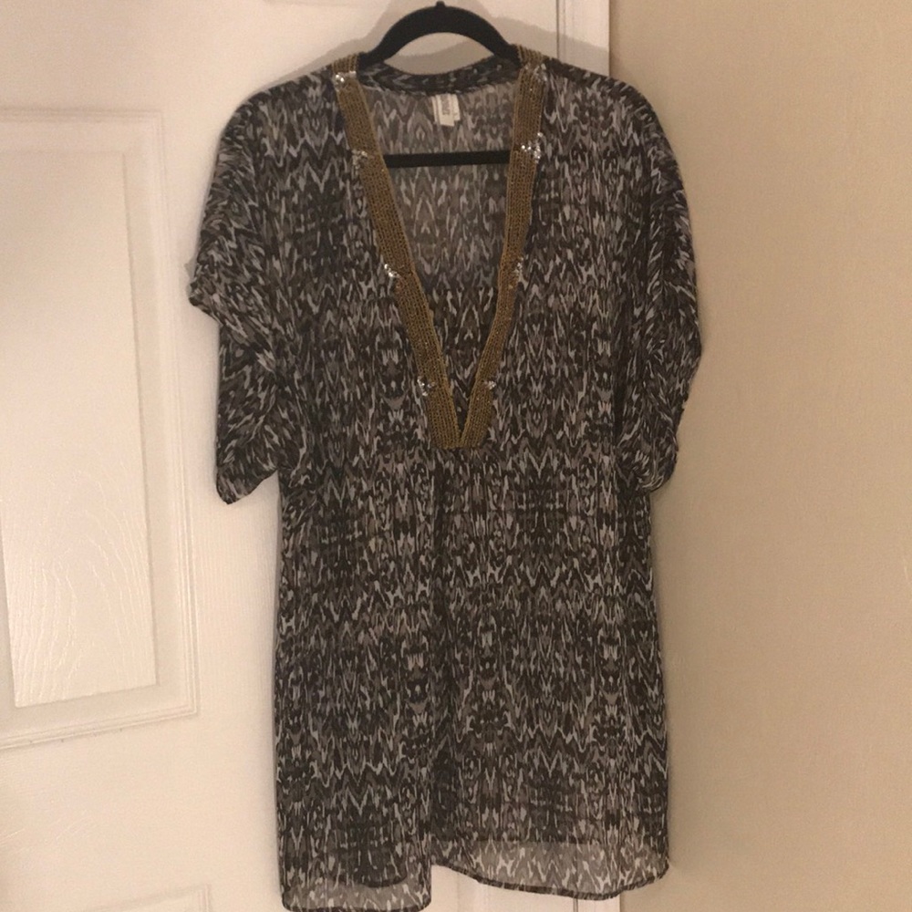 Badgley Mischka animal print swimming cover up